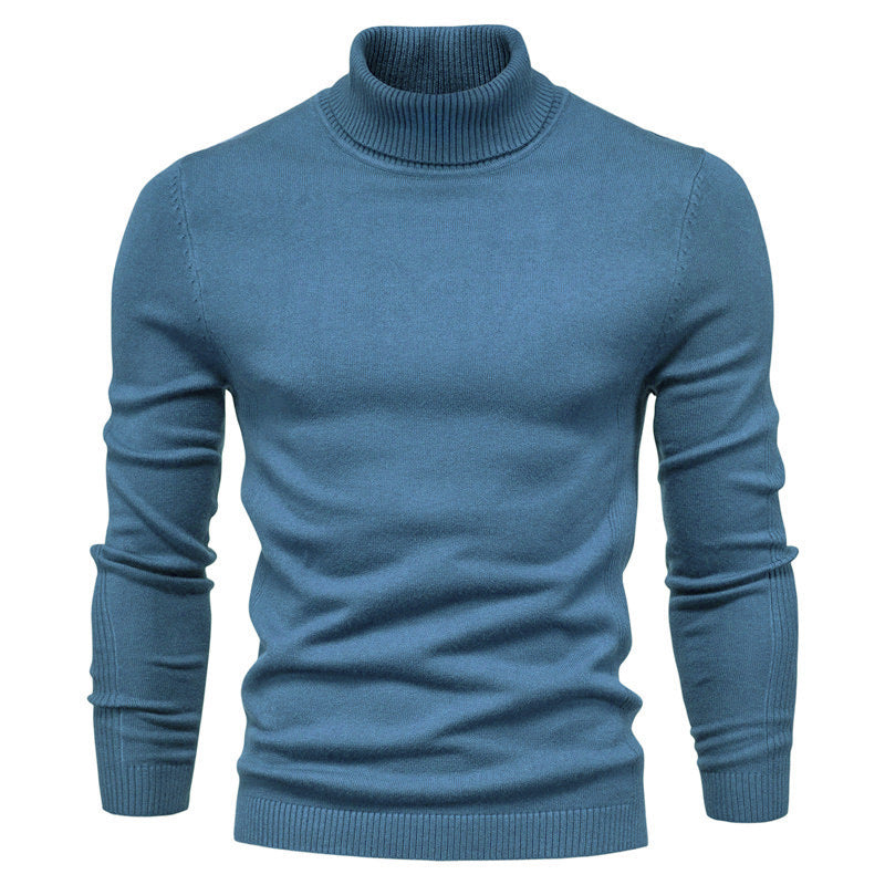 Men's Solid Color Slim Pullover Sweater