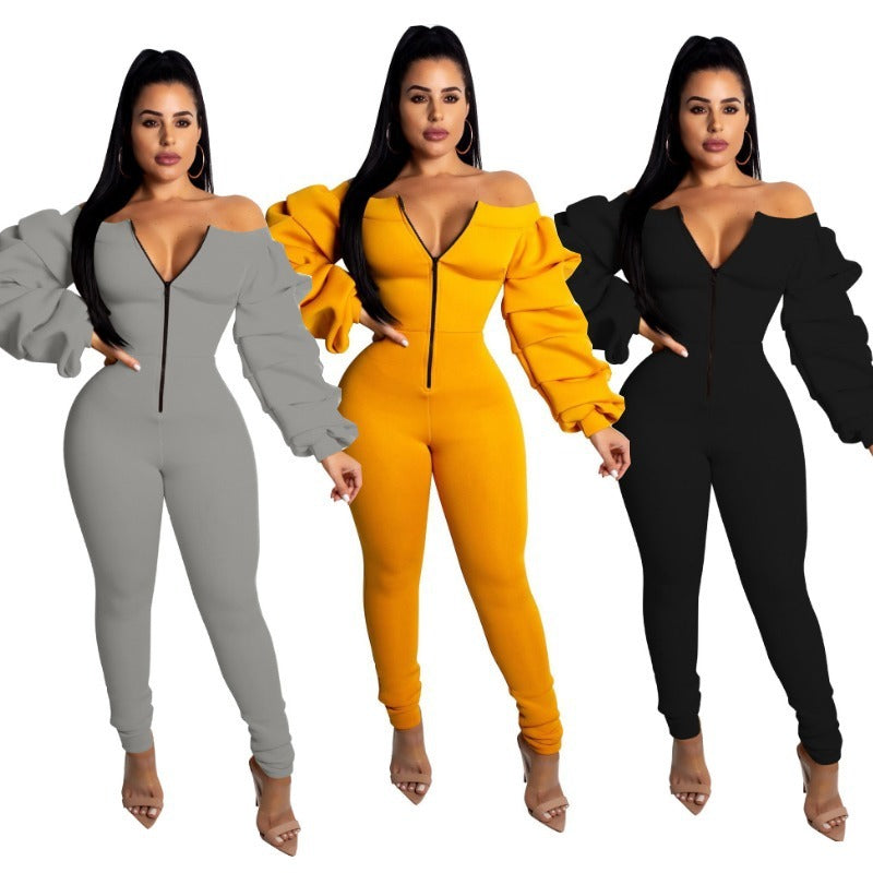 Collar Sleeves Jumpsuit