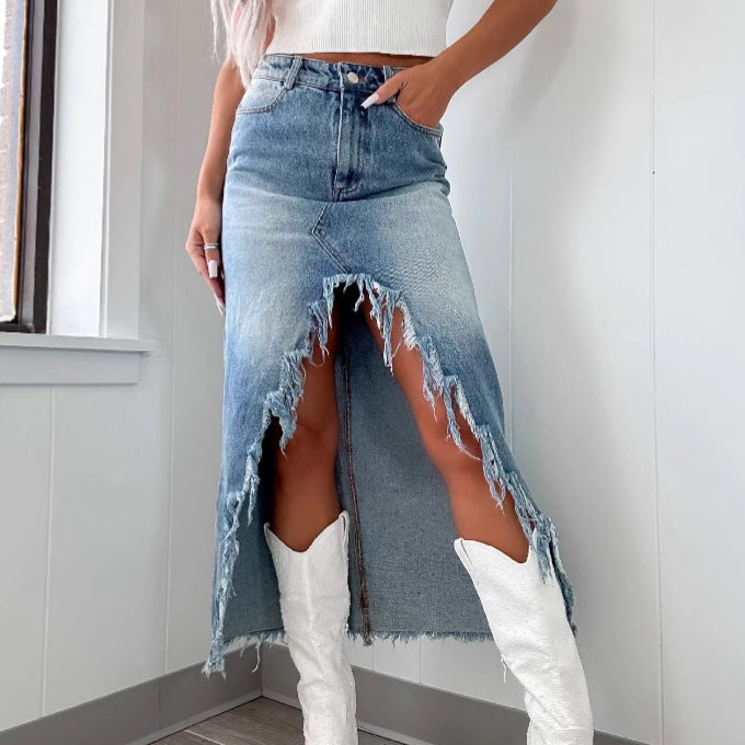 Denim High Waist Skirt