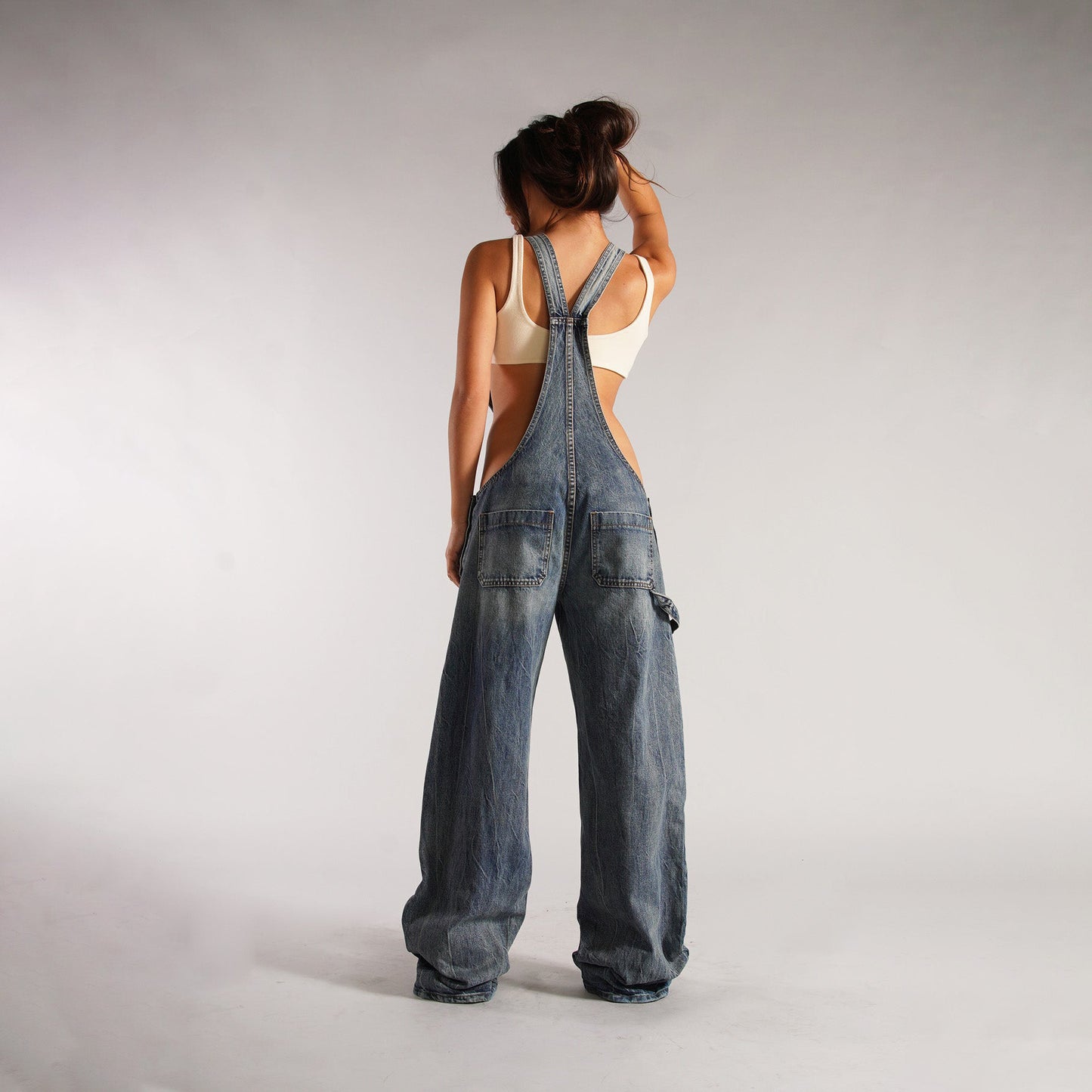 Y2K Baggy Denim Overalls – Trendy Streetwear Jumpsuit with Pockets