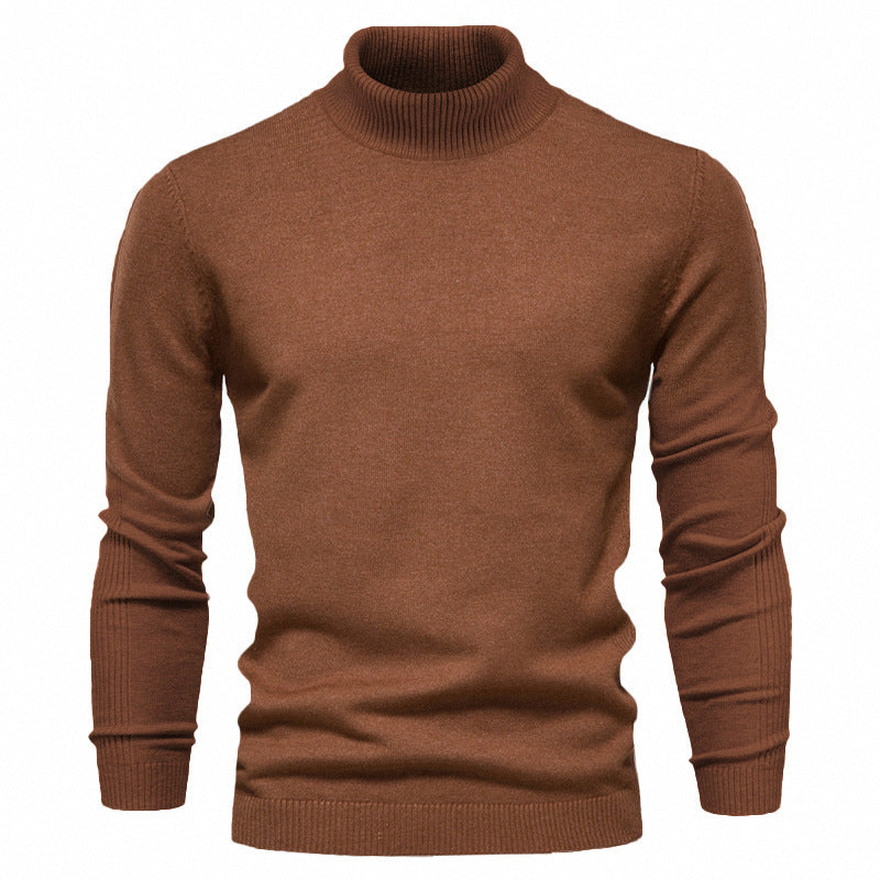 Men's Solid Color Slim Pullover Sweater