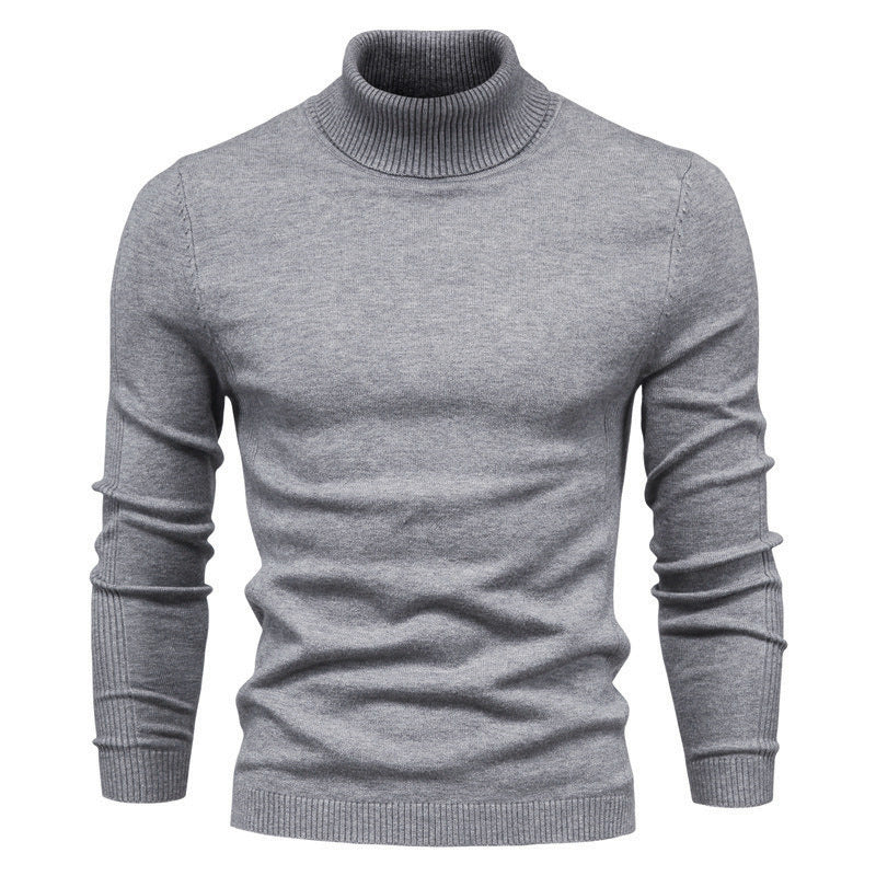 Men's Solid Color Slim Pullover Sweater