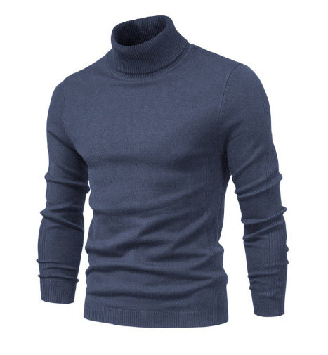 Men's Solid Color Slim Pullover Sweater