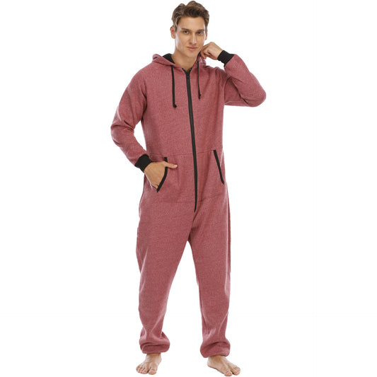 Men's Thick Sleepwear Fleece Jumpsuit