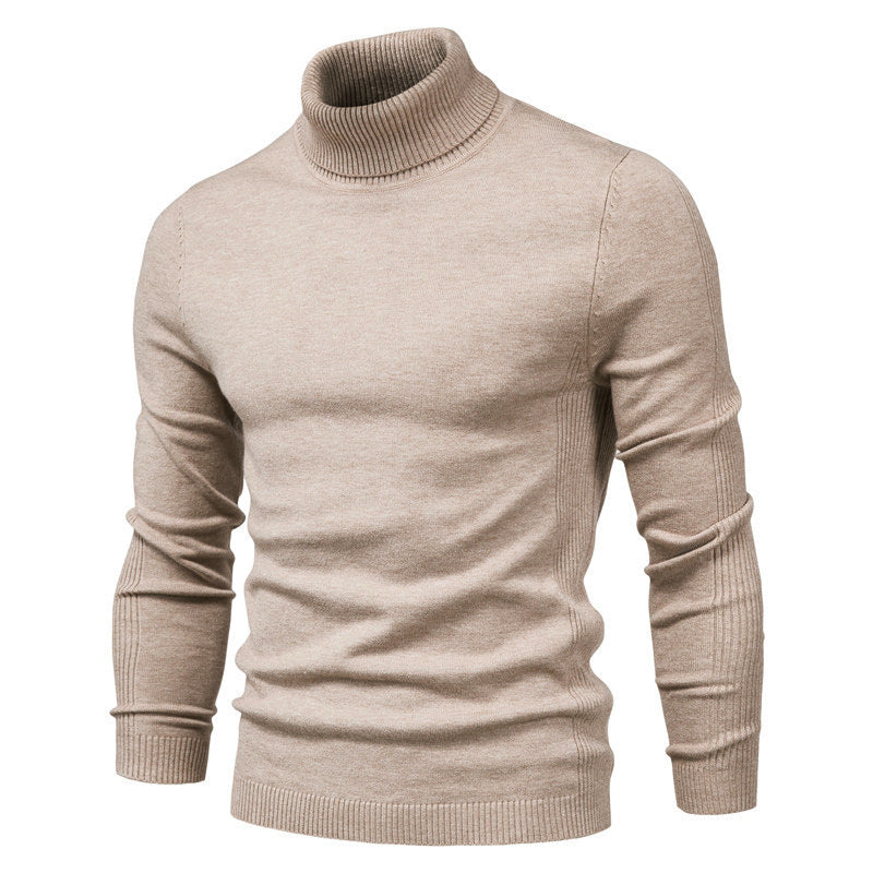 Men's Solid Color Slim Pullover Sweater