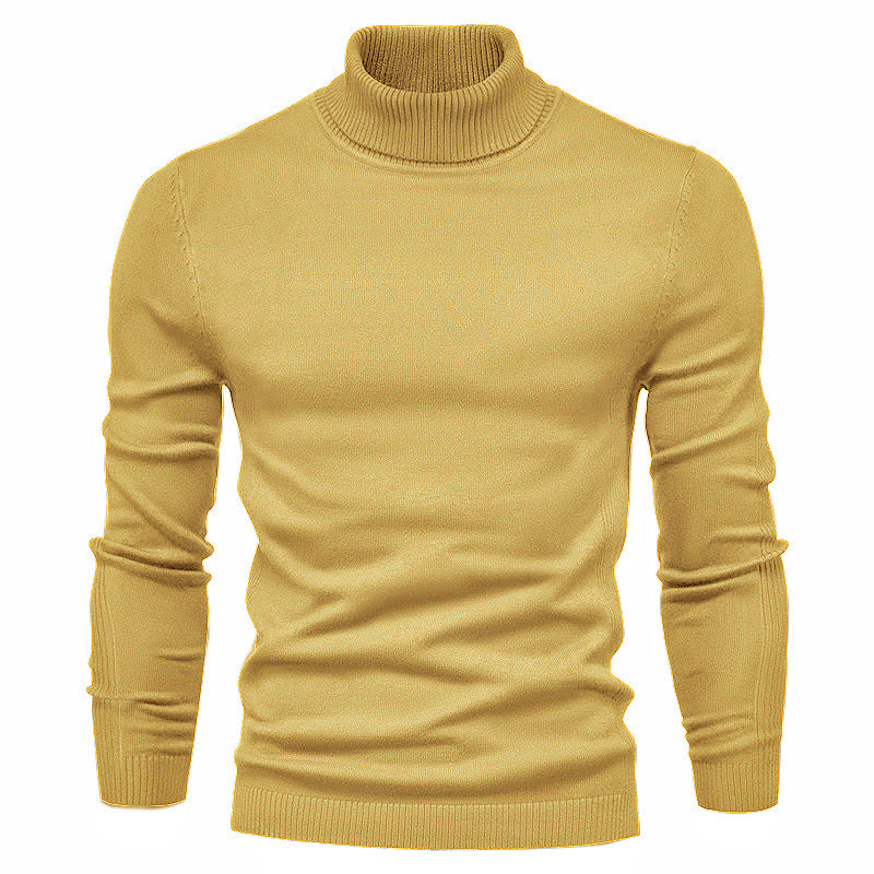 Men's Solid Color Slim Pullover Sweater