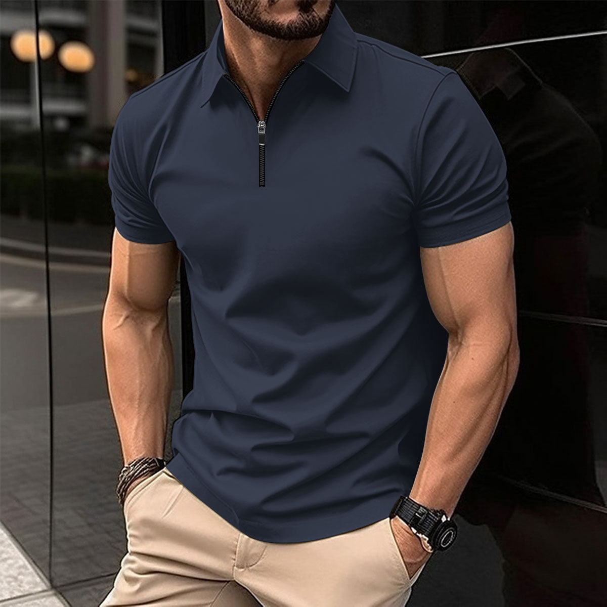 Solid Color Men's Sports Top