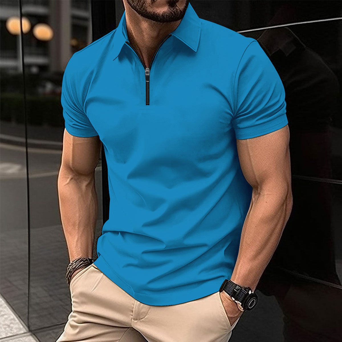 Solid Color Men's Sports Top