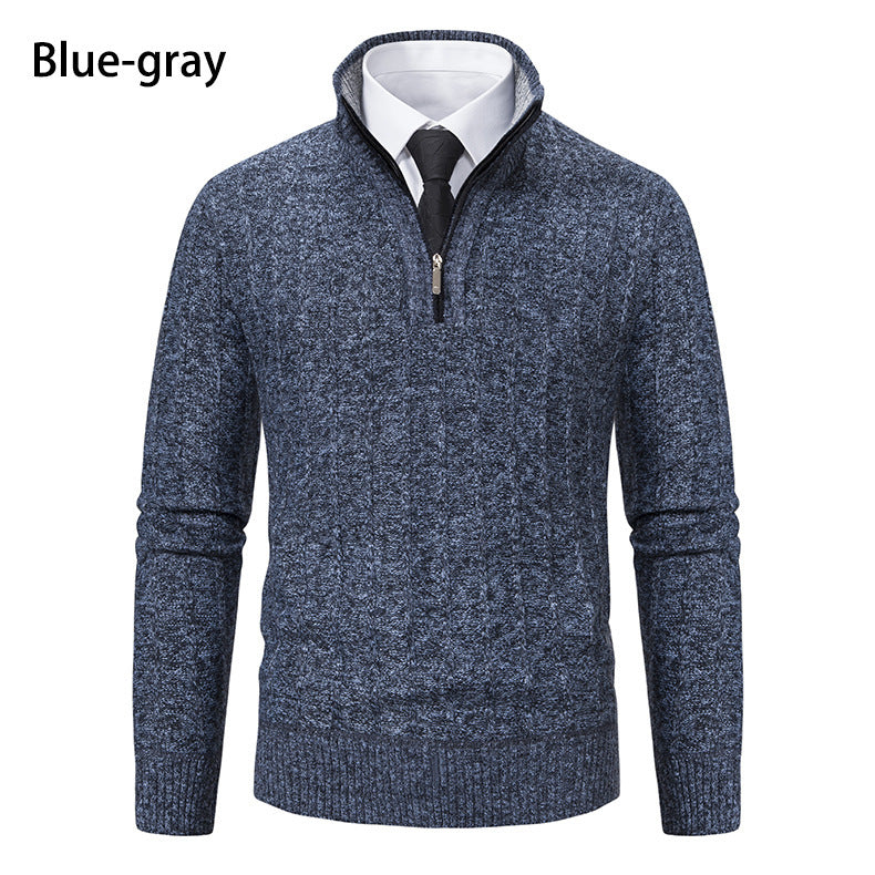 Men's Half Zipped Stand Collar Pullover Fleece