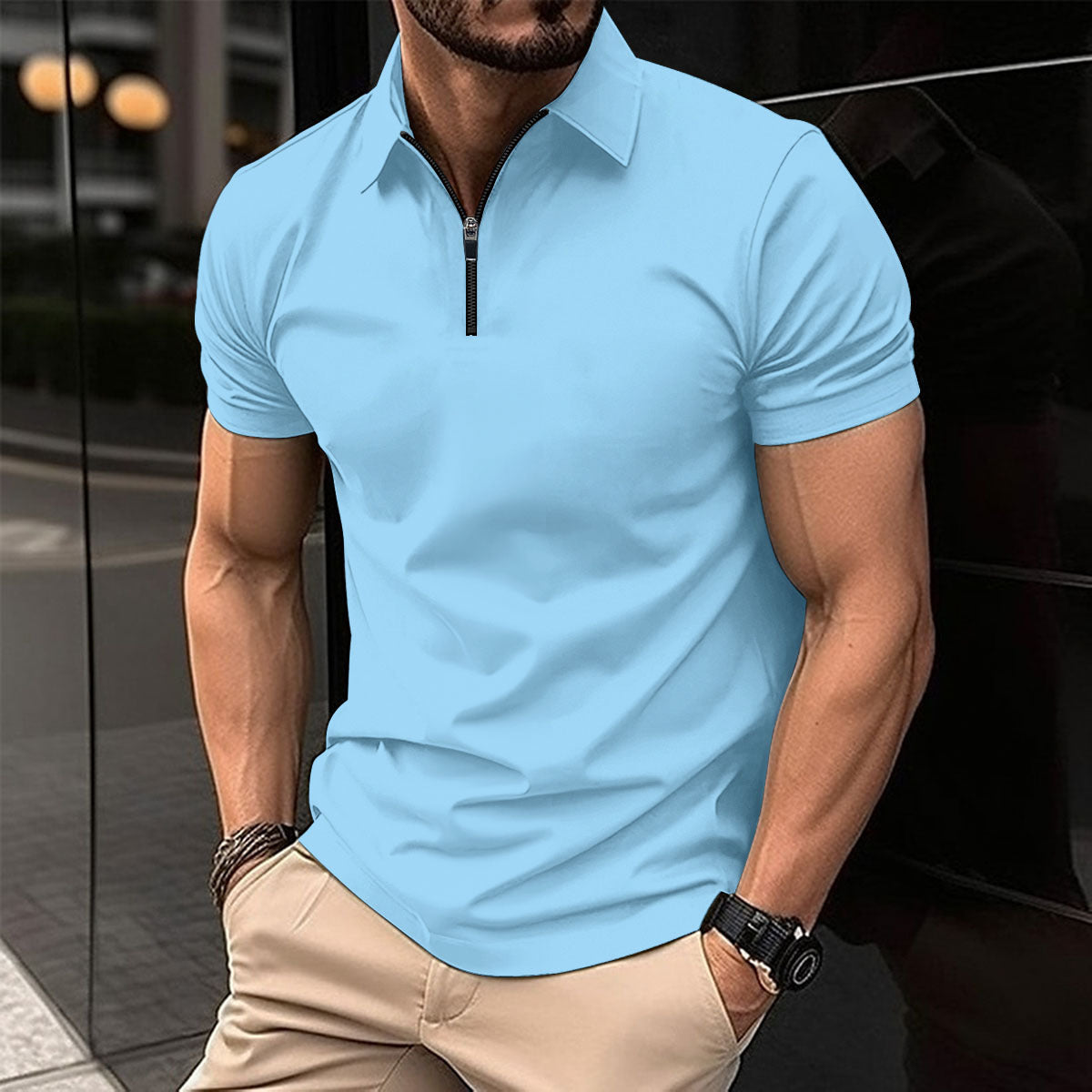 Solid Color Men's Sports Top