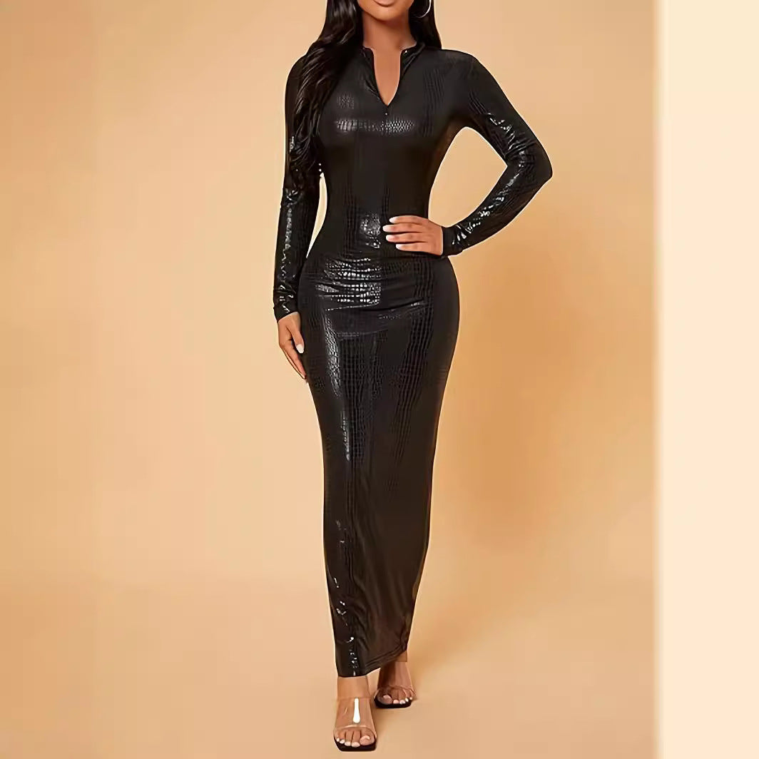 Elastic Tight Long Sleeve Dress