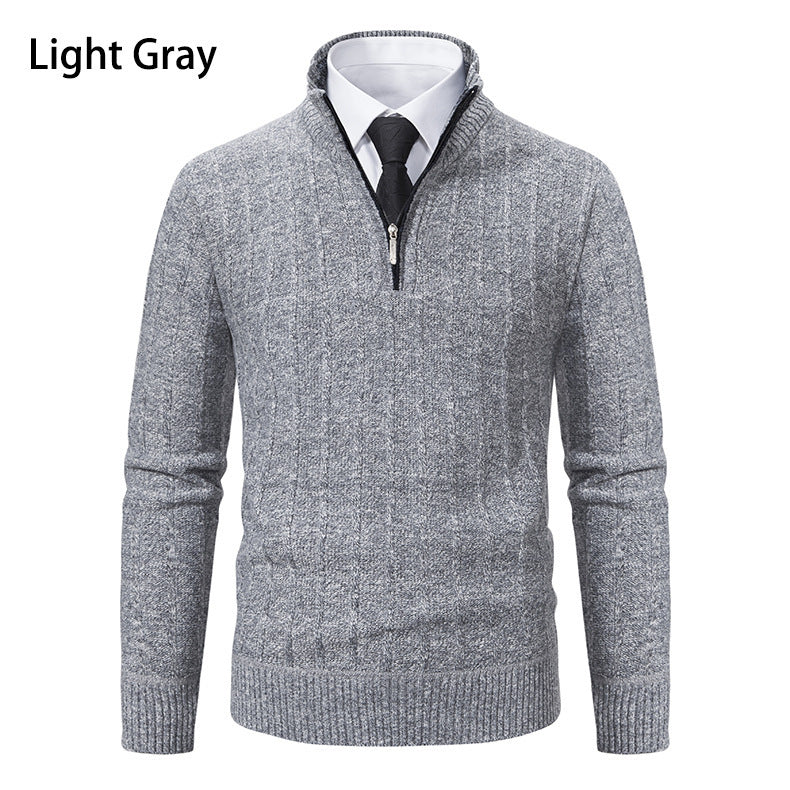 Men's Half Zipped Stand Collar Pullover Fleece