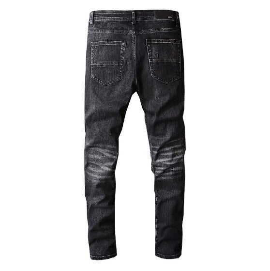 High Street Hole Patch Slim Fit Jeans