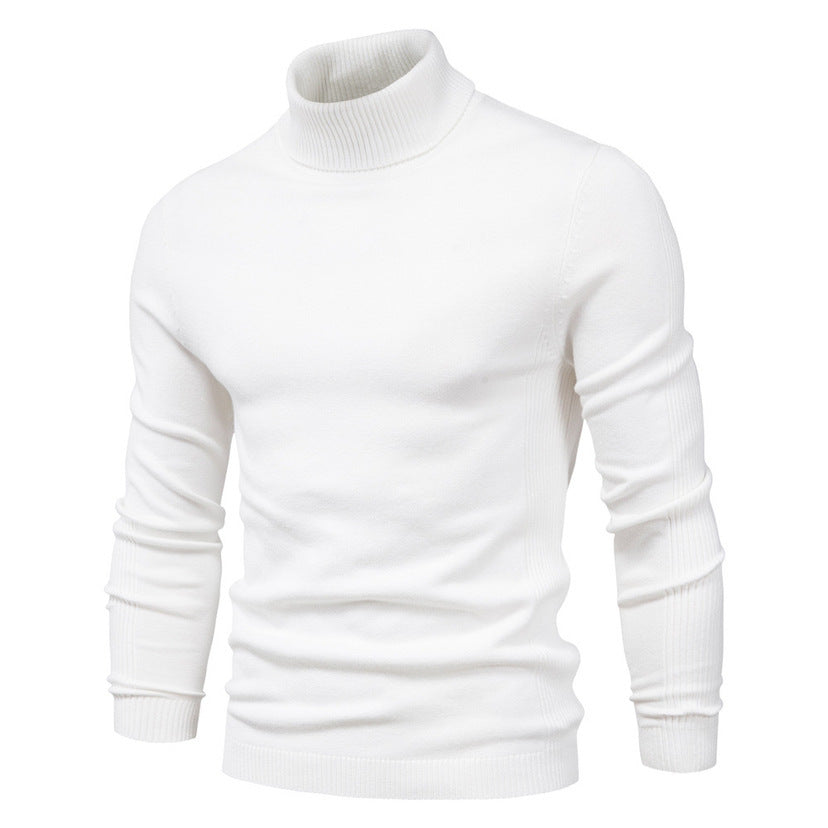 Men's Solid Color Slim Pullover Sweater