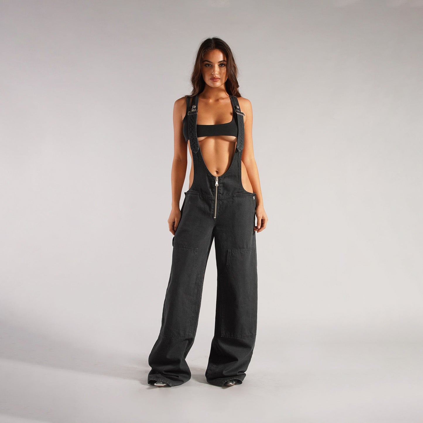 Y2K Baggy Denim Overalls – Trendy Streetwear Jumpsuit with Pockets