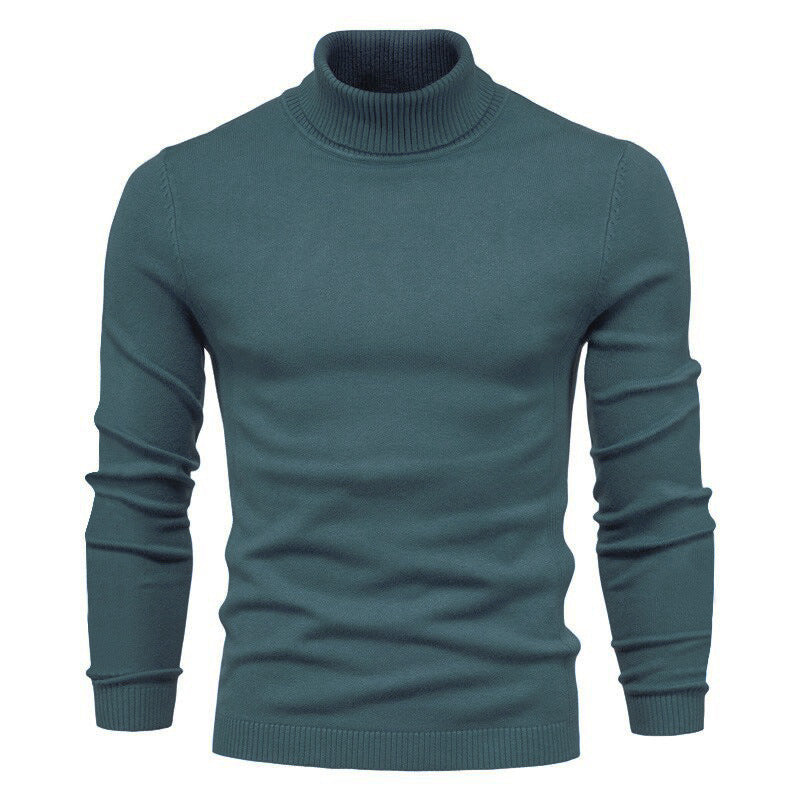 Men's Solid Color Slim Pullover Sweater